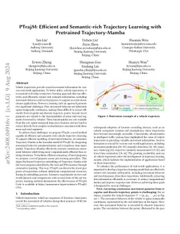 PTrajM: Efficient and Semantic-rich Trajectory Learning with Pretrained
  Trajectory-Mamba