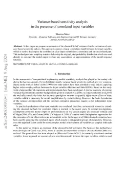 Variance-based sensitivity analysis in the presence of correlated input
  variables