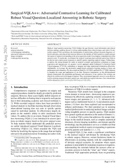 Surgical-VQLA++: Adversarial Contrastive Learning for Calibrated Robust
  Visual Question-Localized Answering in Robotic Surgery