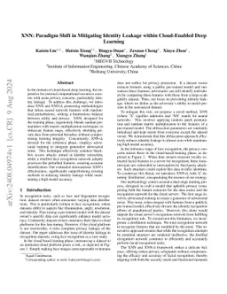 XNN: Paradigm Shift in Mitigating Identity Leakage within Cloud-Enabled
  Deep Learning