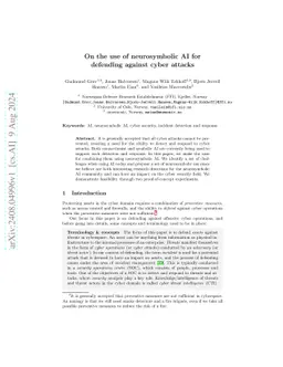 On the use of neurosymbolic AI for defending against cyber attacks