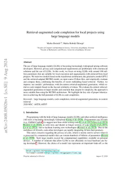 Retrieval-augmented code completion for local projects using large language models