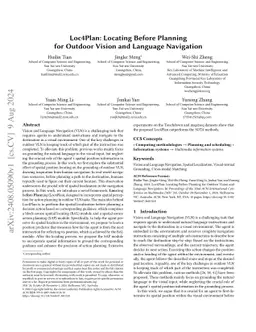 Loc4Plan: Locating Before Planning for Outdoor Vision and Language
  Navigation