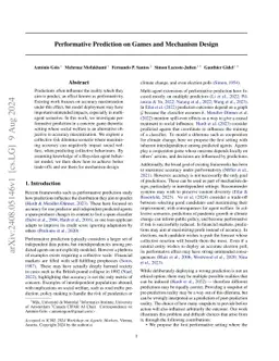 Performative Prediction on Games and Mechanism Design