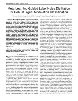 Meta-Learning Guided Label Noise Distillation for Robust Signal
  Modulation Classification