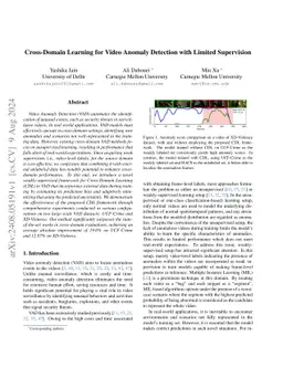 Cross-Domain Learning for Video Anomaly Detection with Limited
  Supervision