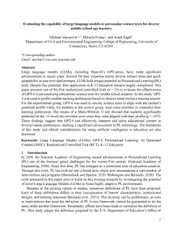 Evaluating the capability of large language models to personalize
  science texts for diverse middle-school-age learners