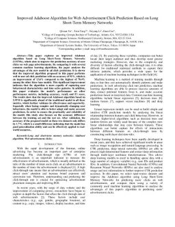 Improved Adaboost Algorithm for Web Advertisement Click Prediction Based
  on Long Short-Term Memory Networks