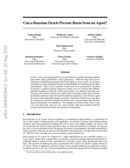 Can a Bayesian Oracle Prevent Harm from an Agent?