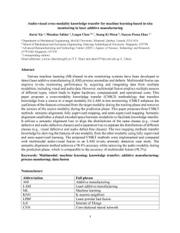 Audio-visual cross-modality knowledge transfer for machine learning-based in-situ monitoring in laser additive manufacturing