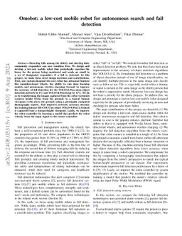 Omobot: a low-cost mobile robot for autonomous search and fall detection