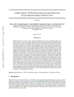 A Recurrent YOLOv8-based framework for Event-Based Object Detection