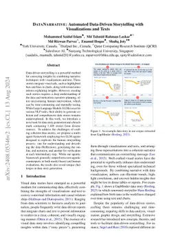 DataNarrative: Automated Data-Driven Storytelling with Visualizations
  and Texts