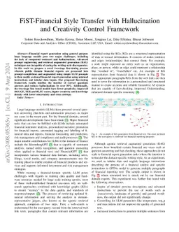 FiSTECH: Financial Style Transfer to Enhance Creativity without
  Hallucinations in LLMs