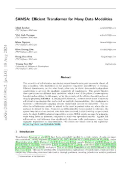 SAMSA: Efficient Transformer for Many Data Modalities
