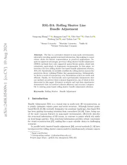 RSL-BA: Rolling Shutter Line Bundle Adjustment