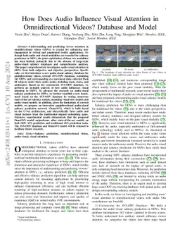 How Does Audio Influence Visual Attention in Omnidirectional Videos? Database and Model