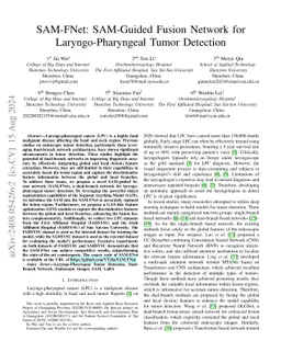 SAM-FNet: SAM-Guided Fusion Network for Laryngo-Pharyngeal Tumor
  Detection