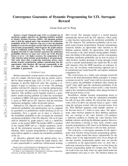 Convergence Guarantee of Dynamic Programming for LTL Surrogate Reward