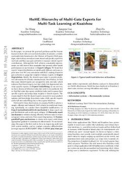 HoME: Hierarchy of Multi-Gate Experts for Multi-Task Learning at
  Kuaishou