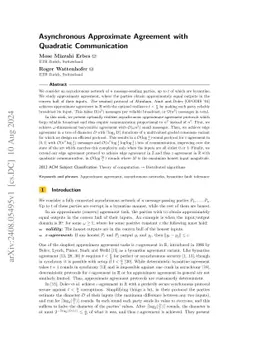 Asynchronous Approximate Agreement with Quadratic Communication