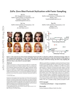 ZePo: Zero-Shot Portrait Stylization with Faster Sampling