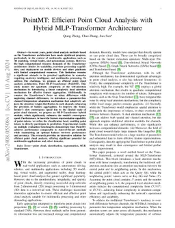 PointMT: Efficient Point Cloud Analysis with Hybrid MLP-Transformer
  Architecture