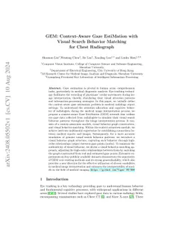 GEM: Context-Aware Gaze EstiMation with Visual Search Behavior Matching
  for Chest Radiograph
