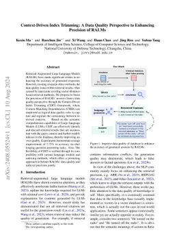 Context-Driven Index Trimming: A Data Quality Perspective to Enhancing
  Precision of RALMs