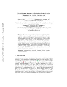 Multi-layer Sequence Labeling-based Joint Biomedical Event Extraction