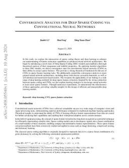 Convergence Analysis for Deep Sparse Coding via Convolutional Neural Networks