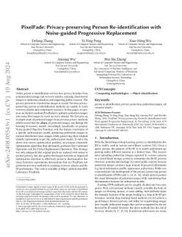 PixelFade: Privacy-preserving Person Re-identification with Noise-guided
  Progressive Replacement