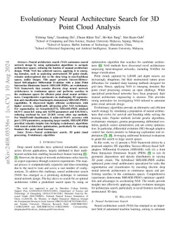 Evolutionary Neural Architecture Search for 3D Point Cloud Analysis