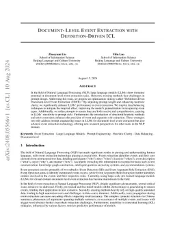 Document-Level Event Extraction with Definition-Driven ICL