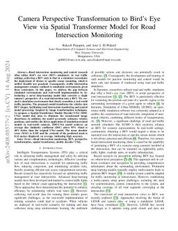 Camera Perspective Transformation to Bird's Eye View via Spatial
  Transformer Model for Road Intersection Monitoring
