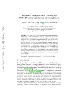 Sequential Representation Learning via Static-Dynamic Conditional
  Disentanglement
