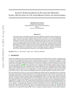 Safety Enhancement in Planetary Rovers: Early Detection of Tip-over
  Risks Using Autoencoders