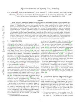 Quantum-secure multiparty deep learning