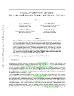 Speculative Diffusion Decoding: Accelerating Language Generation through Diffusion