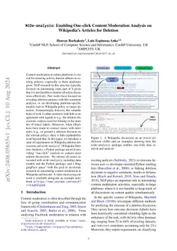 WiDe-analysis: Enabling One-click Content Moderation Analysis on
  Wikipedia's Articles for Deletion