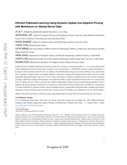 Efficient Federated Learning Using Dynamic Update and Adaptive Pruning
  with Momentum on Shared Server Data