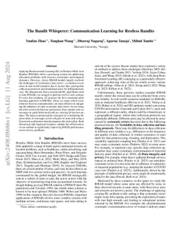 The Bandit Whisperer: Communication Learning for Restless Bandits