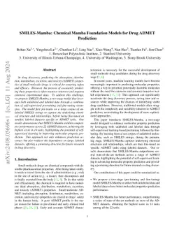 SMILES-Mamba: Chemical Mamba Foundation Models for Drug ADMET Prediction