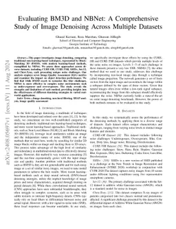 Evaluating BM3D and NBNet: A Comprehensive Study of Image Denoising Across Multiple Datasets