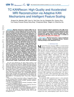 TC-KANRecon: High-Quality and Accelerated MRI Reconstruction via Adaptive KAN Mechanisms and Intelligent Feature Scaling