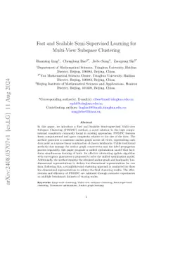 Fast and Scalable Semi-Supervised Learning for Multi-View Subspace
  Clustering