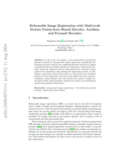 Deformable Image Registration with Multi-scale Feature Fusion from
  Shared Encoder, Auxiliary and Pyramid Decoders