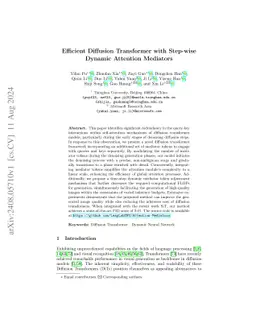 Efficient Diffusion Transformer with Step-wise Dynamic Attention
  Mediators