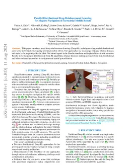 Parallel Distributional Deep Reinforcement Learning for Mapless
  Navigation of Terrestrial Mobile Robots