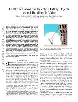 FADE: A Dataset for Detecting Falling Objects around Buildings in Video